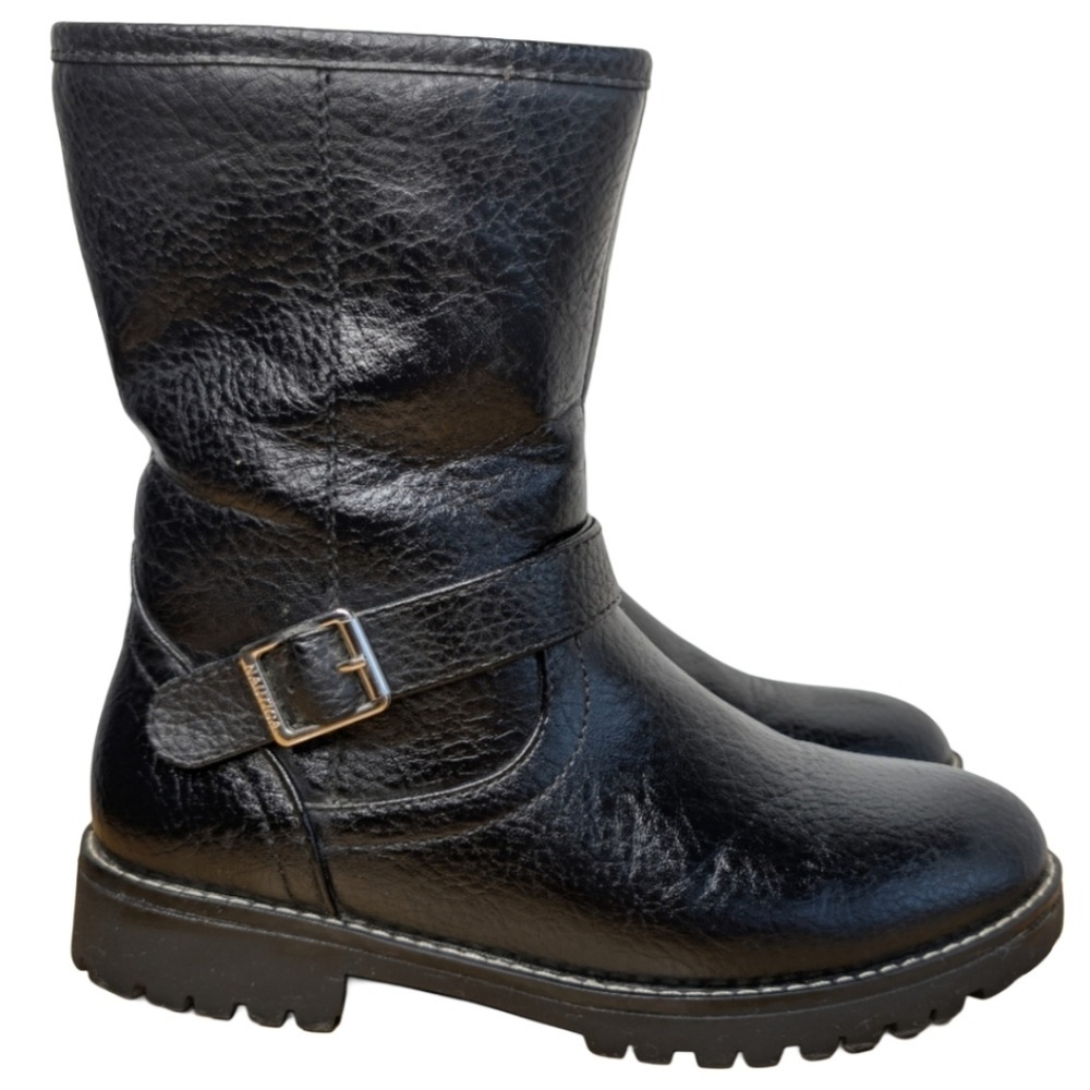 Nautica US 6.5 Women's Black Lined Leather Boots Boots Zip Up